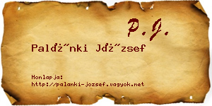 Palánki József névjegykártya